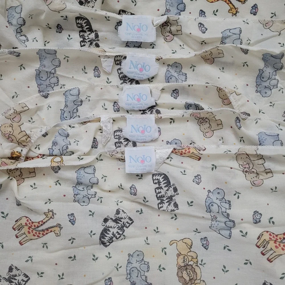 Nojo Noahs Ark Animals Blanket Comforter Crib Set Double Sided Nursery Mobile
